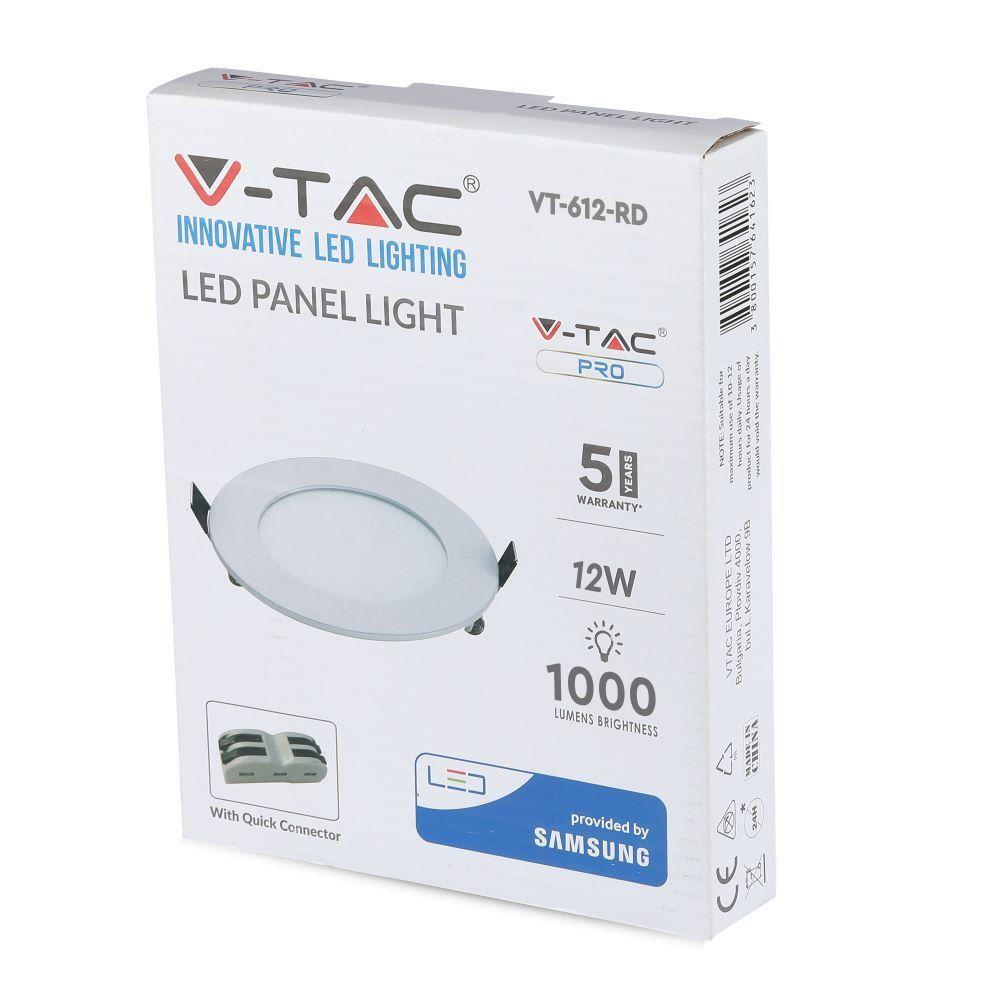 VT-612RD 12W LED PREMIUM PANEL SAMSUNG CHIP 4000K ROUND