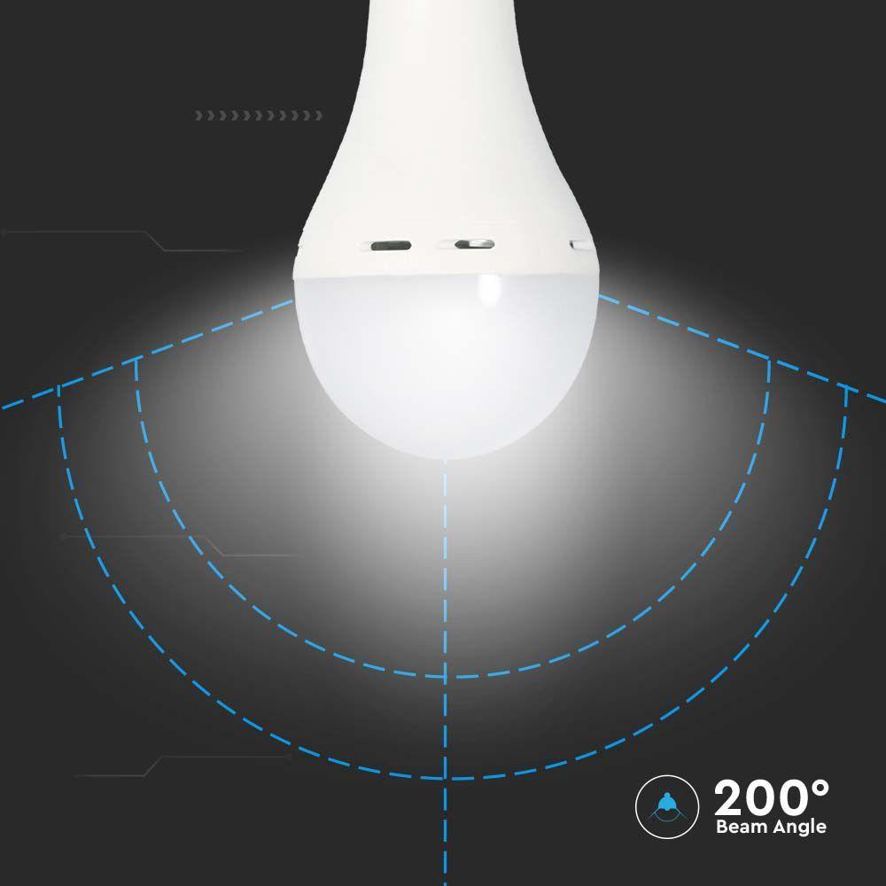 VT-509 9W EMERGENCY PLASTIC LAMP A70 WITH BATTERY 3 HOURS 4000K E27