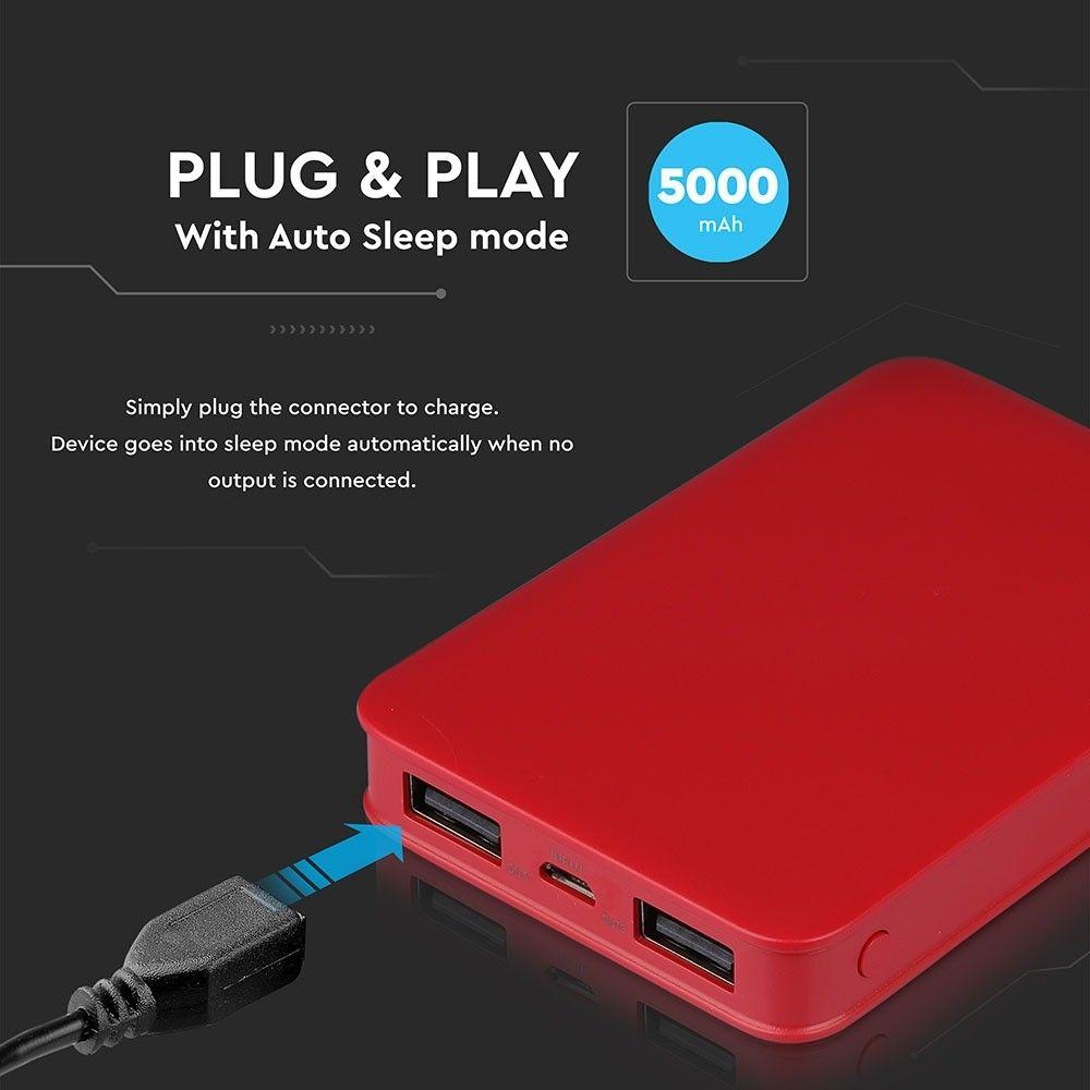 VT-3503 5000mah POWER BANK-RED