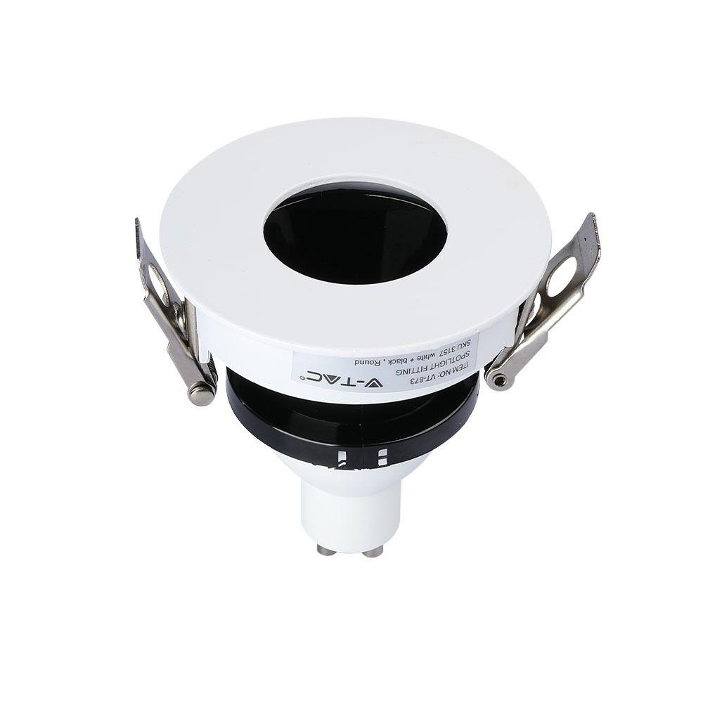 VT-873 GU10 FITTING ROUND-WHITE+BLACK