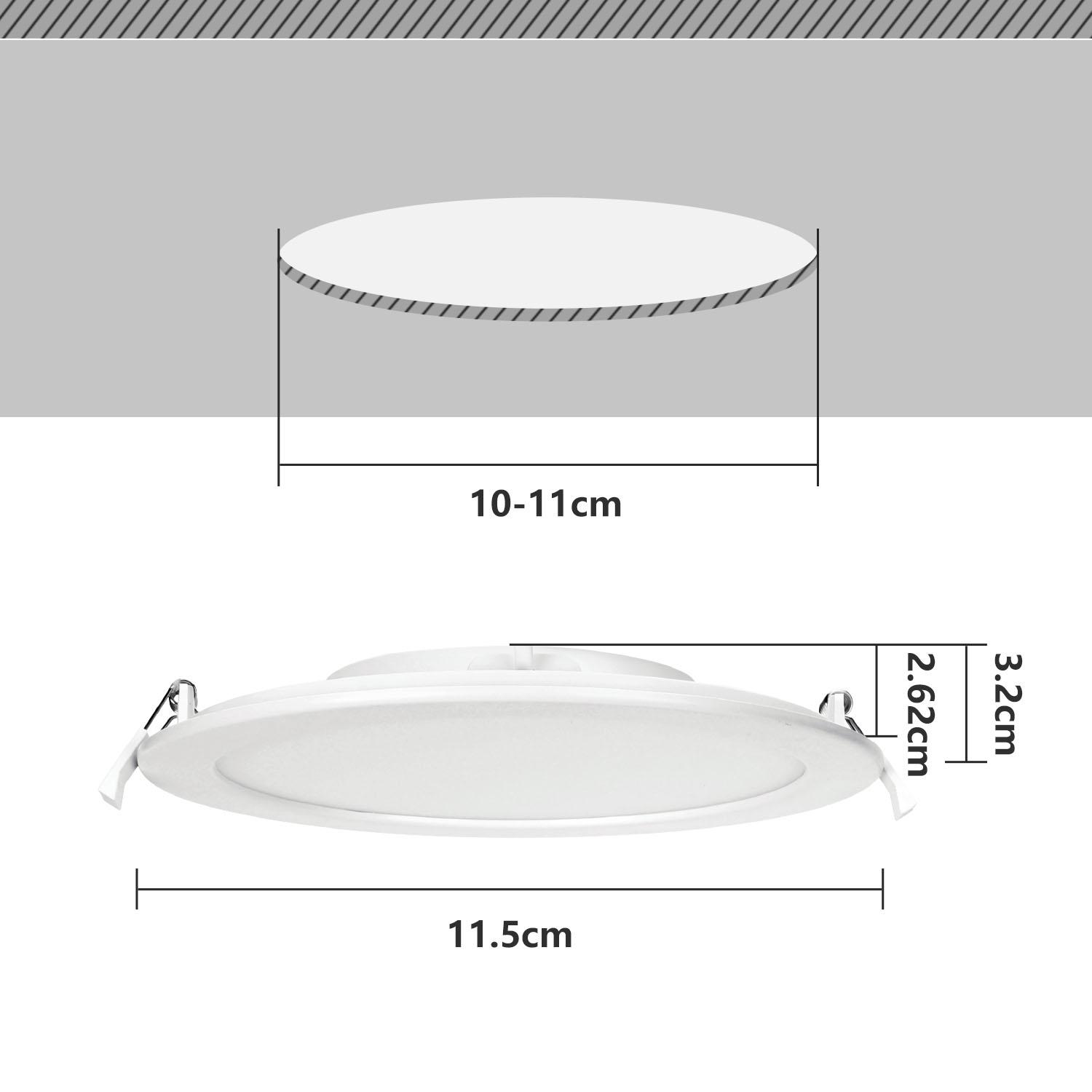 Podtynkowy okrągły downlight LED 6W Światło białe