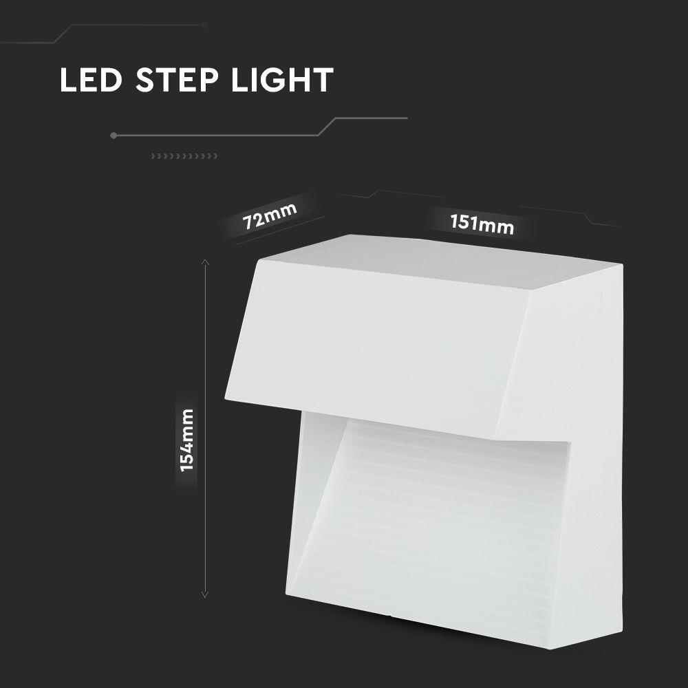 3W Oprawa Schodowa LED, Barwa:3000K, Obudowa: Biała, VTAC, SKU 121402