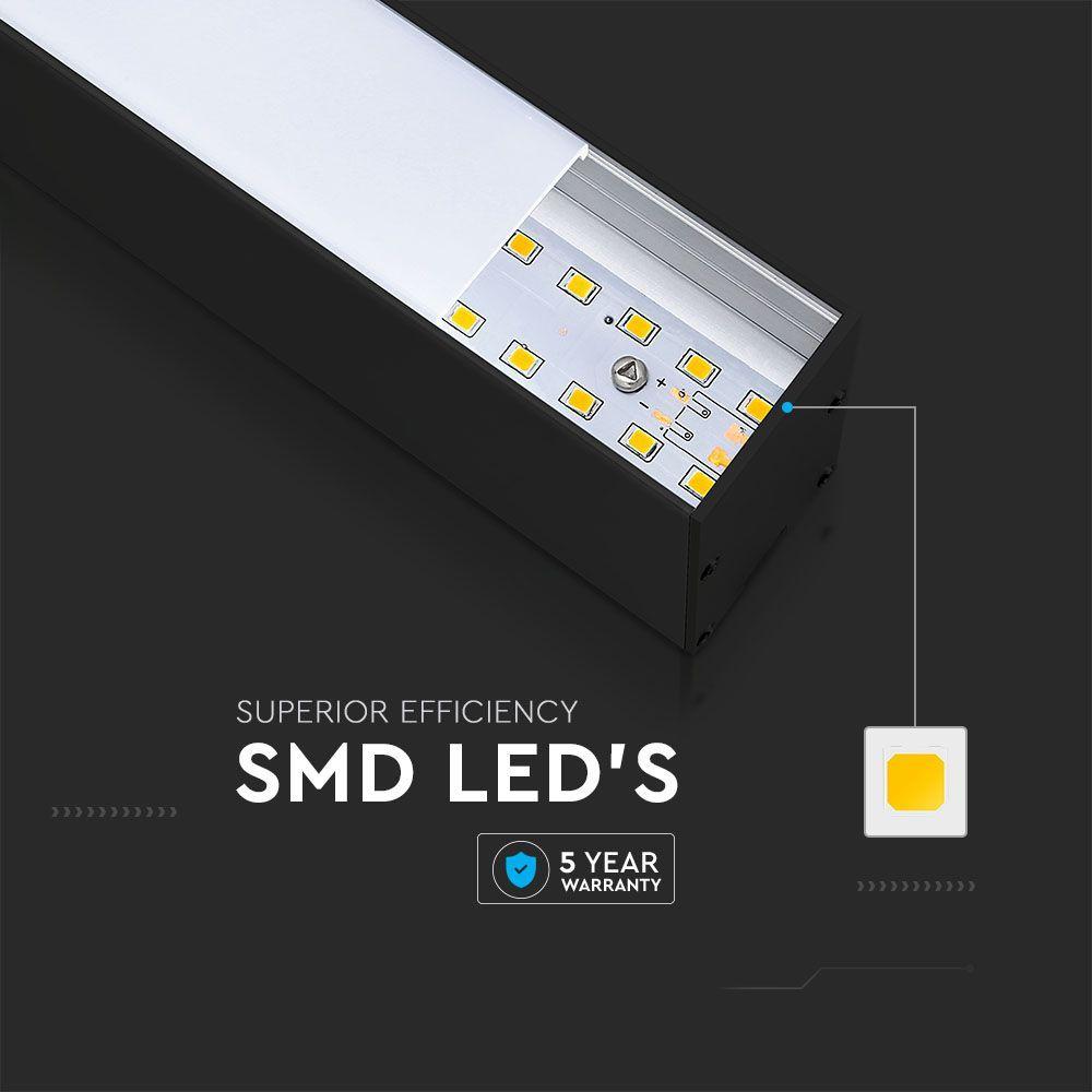 40W Lampa Liniowa LED, Chip SAMSUNG, Barwa:6400K, Obudowa: Czarna, VTAC, SKU 21600