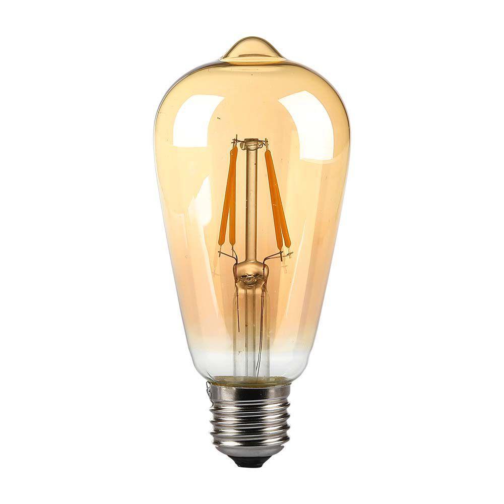 VT-1968 8W LED ST64 AMBER COVER FILAMENT BULB 2200K E27