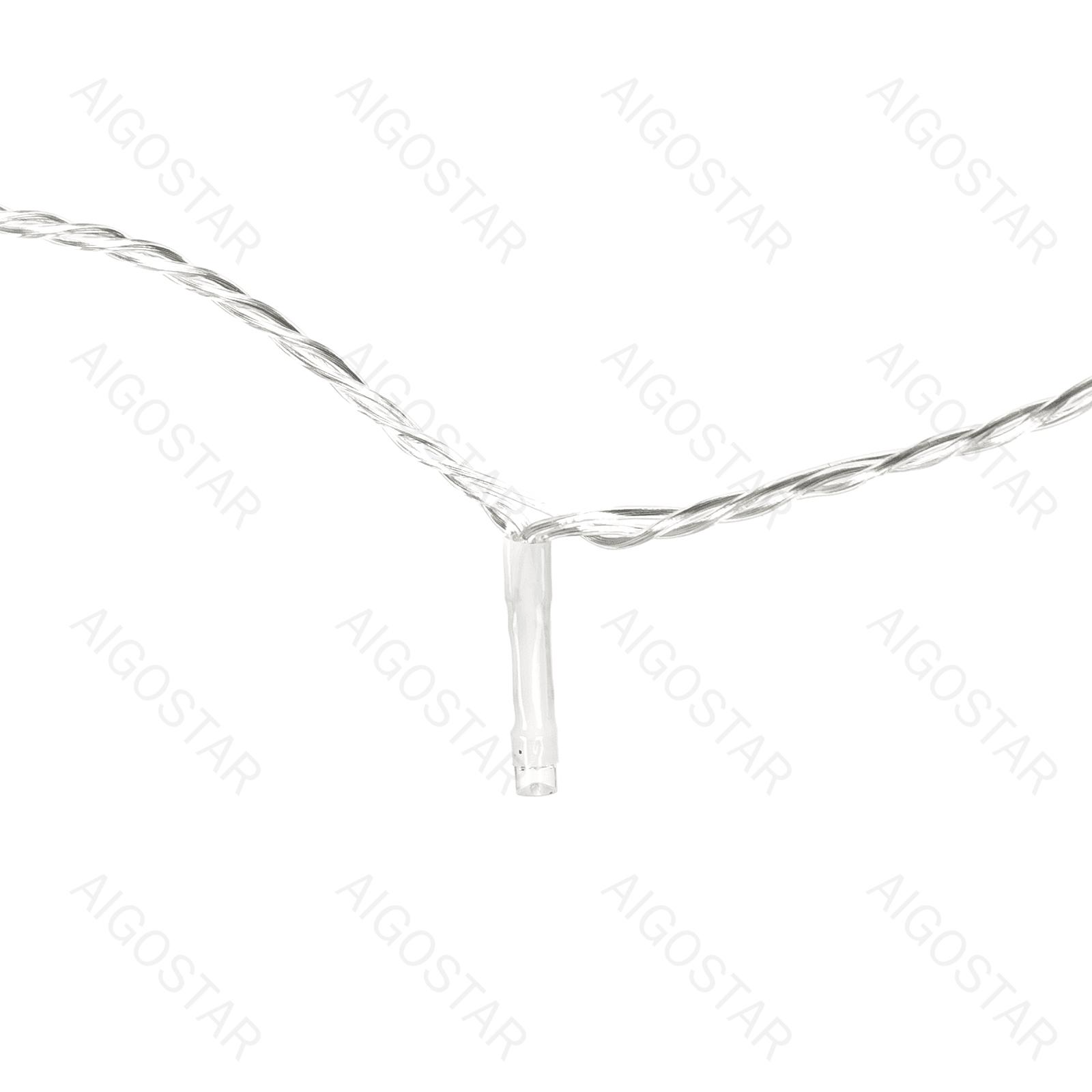 Low Voltage Flat String Lights-Warm White-3M+5M-50LED-10CM/LED-transparent wire-8blink+time+IP44