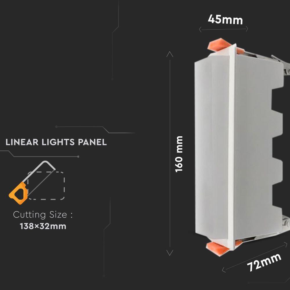 10W Panel LED Liniowy, Biały, Barwa:6400K, VTAC, SKU 6412