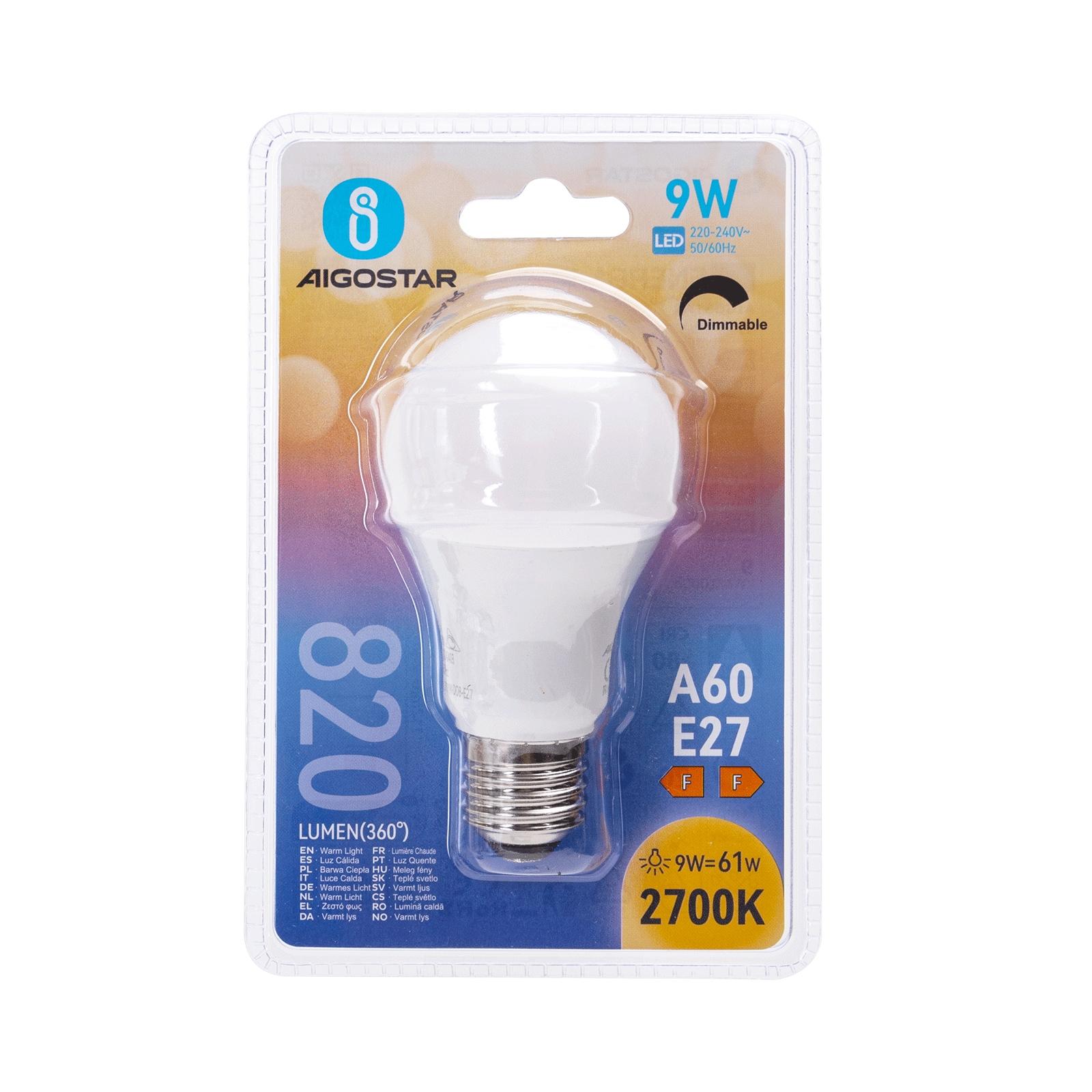 Ściemnialna żarówka LED A60 E27 9W 2700K