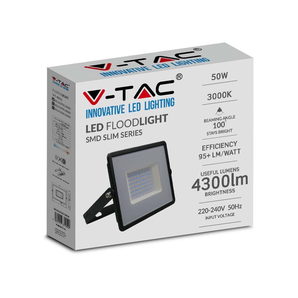 VT-4051 50W SMD FLOODLIGHT 3000K BLACK BODY