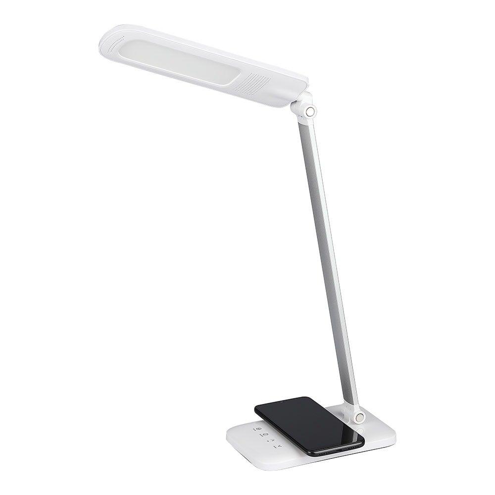 VT-1027 7W LED TABLE LAMP WITH WIRELESS CHARGER 3in 1-WHITE