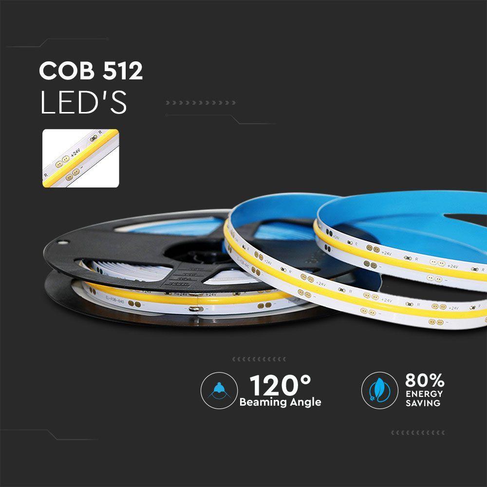 VT-COB 512 12W/M LED COB STRIPLIGHT 6000K IP20 24V