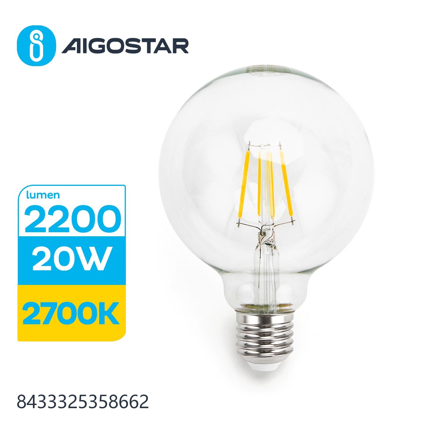 Żarówka LED Filament (Przezroczysta) G95 E27 20W