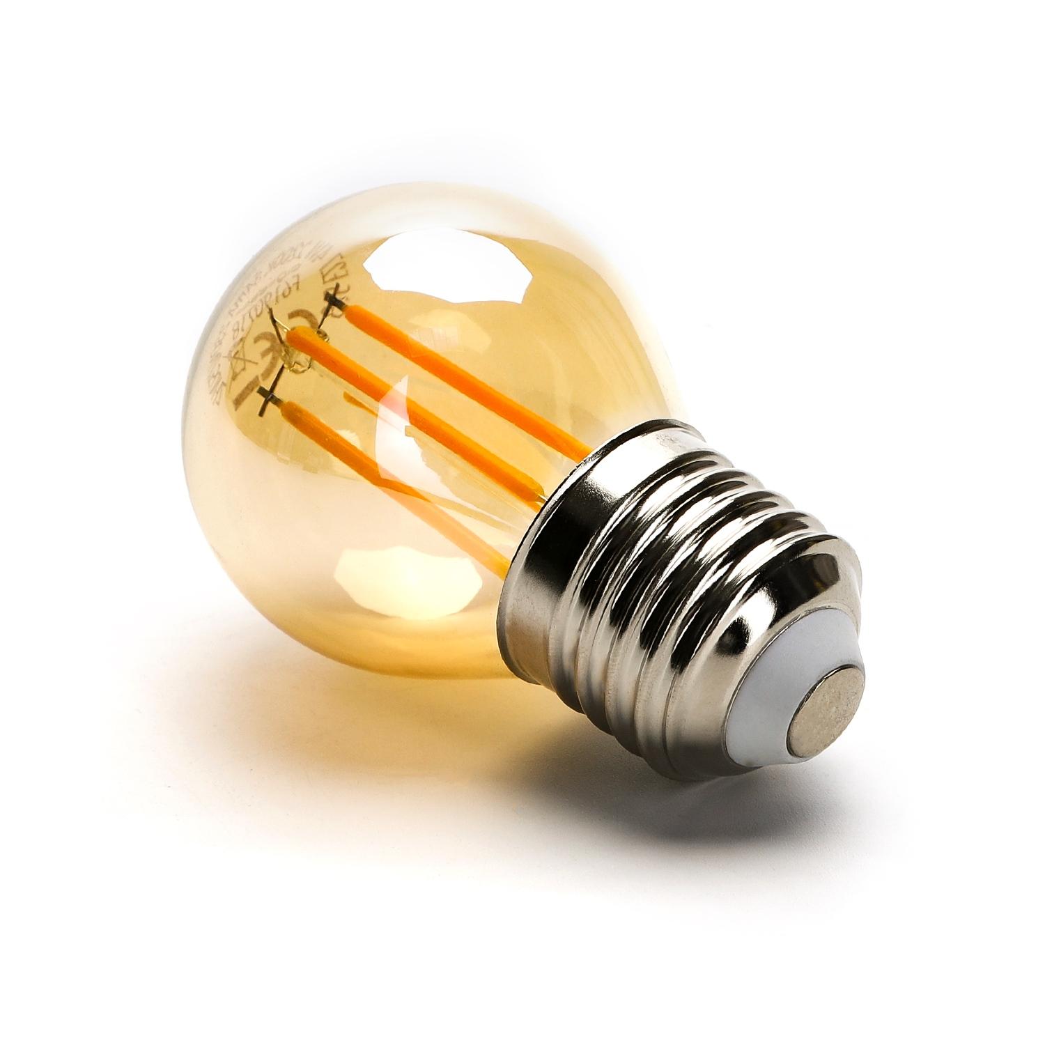 LED Filament Bulb (Amber) G45 E27 6W