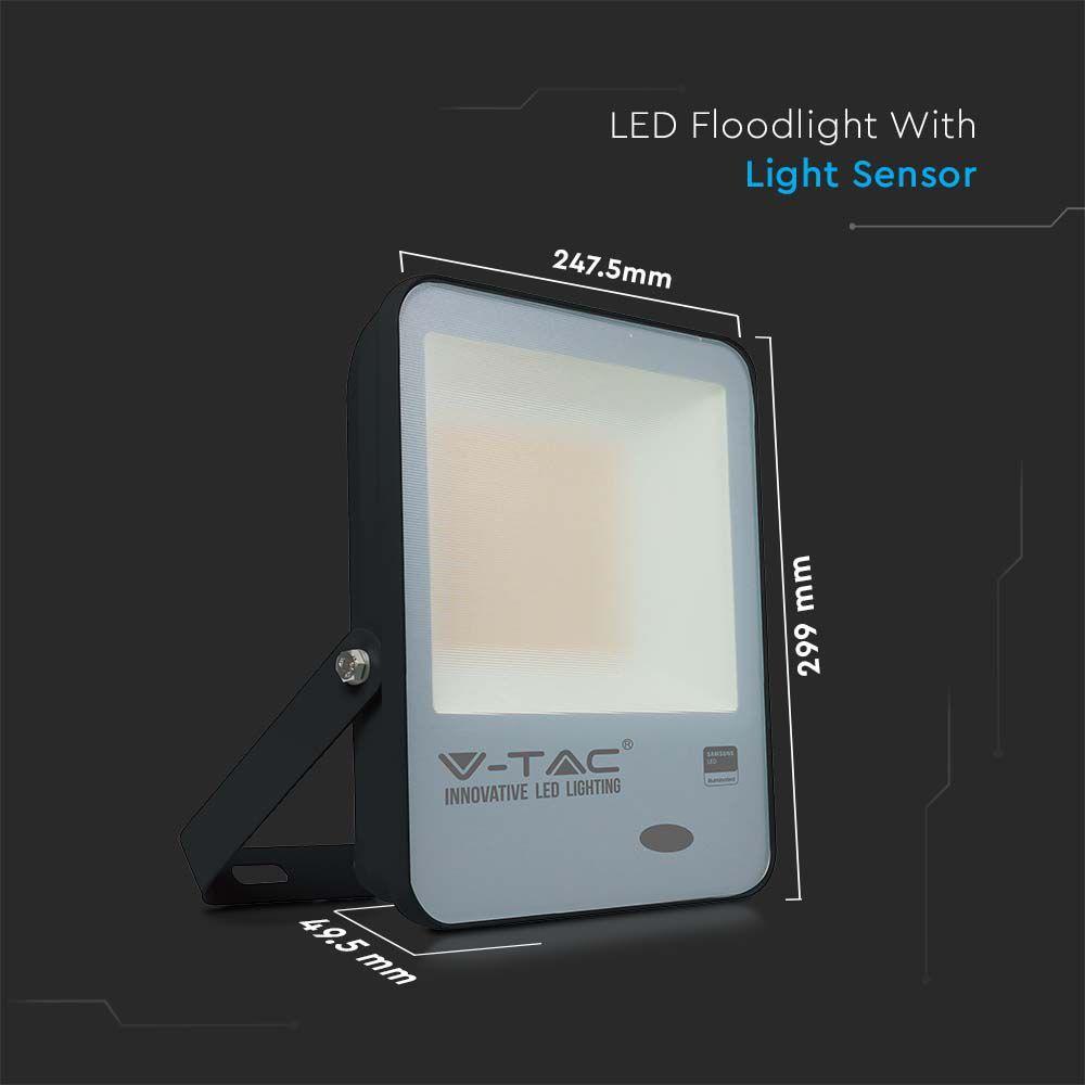 VT-117 100W PHOTOCELL SENSOR FLOODLIGHT SAMSUNG CHIP 3000K