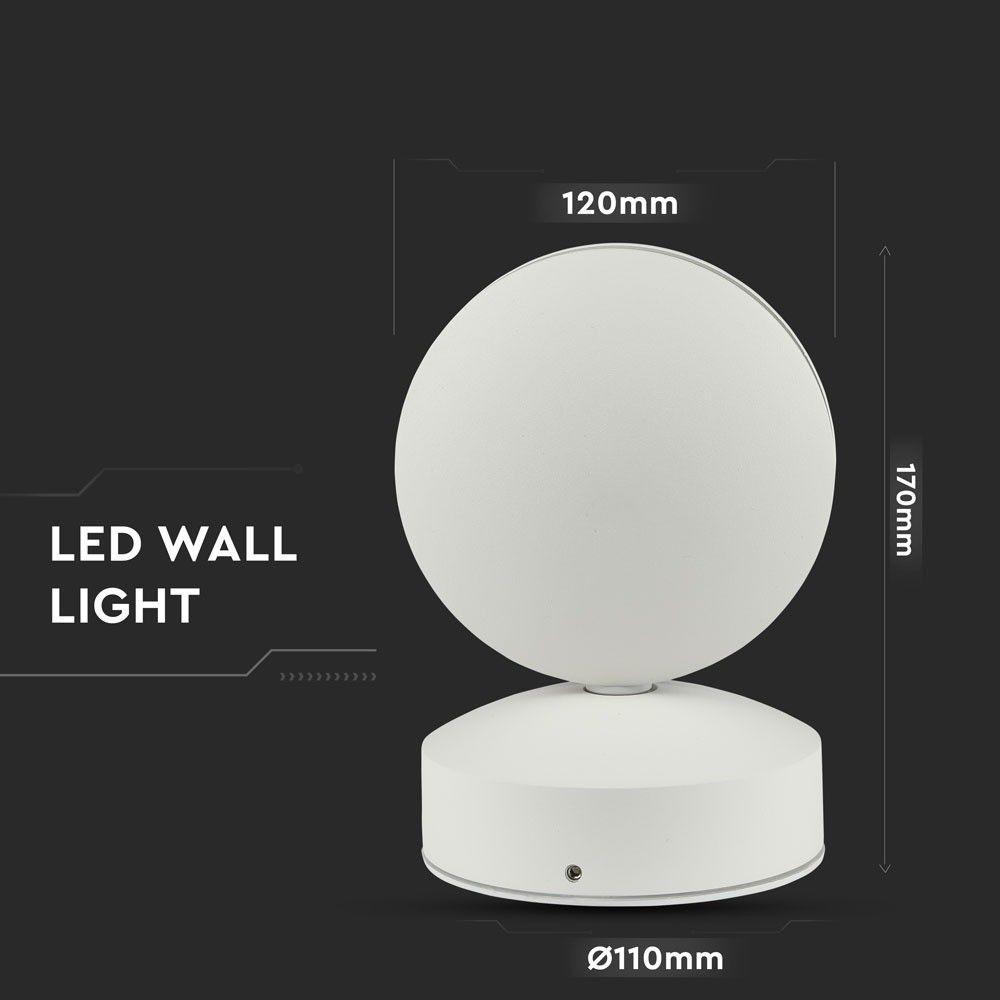 VT-707 7W LED WALL LIGHT 3000K IP65 WHITE BODY