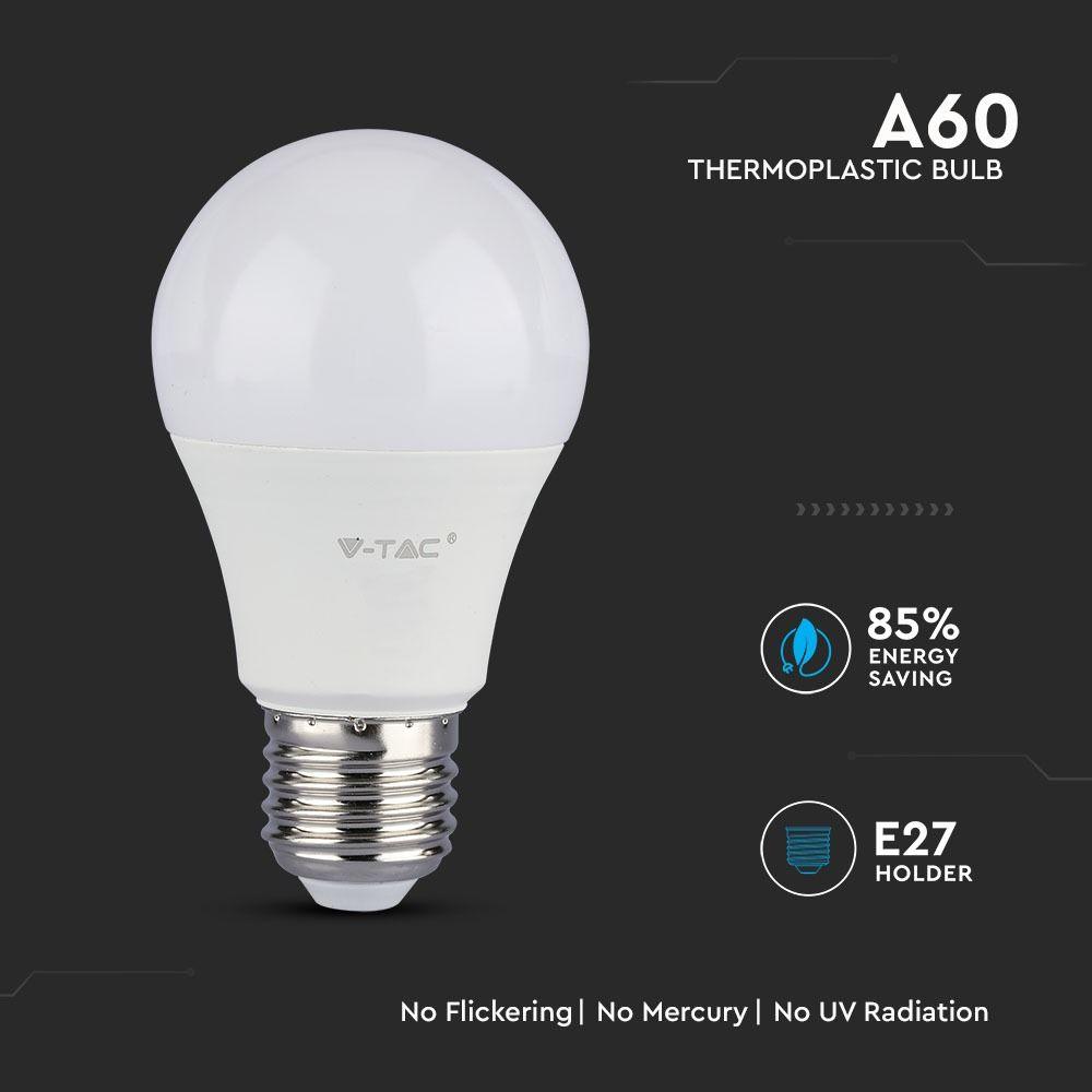 VT-265 6.5W A60 PLASTIC BULB SAMSUNG CHIP 4000K E27 A++