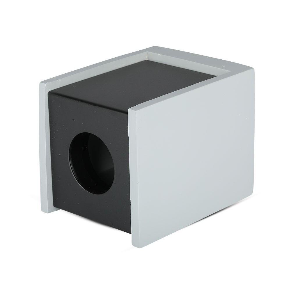 VT-860 GU10 GREY CONCRETE - METAL GYPSUM SURFACE WITH GUN BLACK BOTTOM (SQUARE)