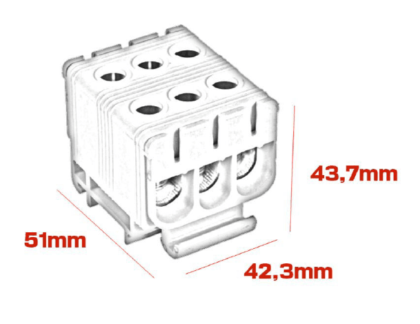 Listwa zaciskowa - Model FJ-E50/3/D (żółty-zielony)