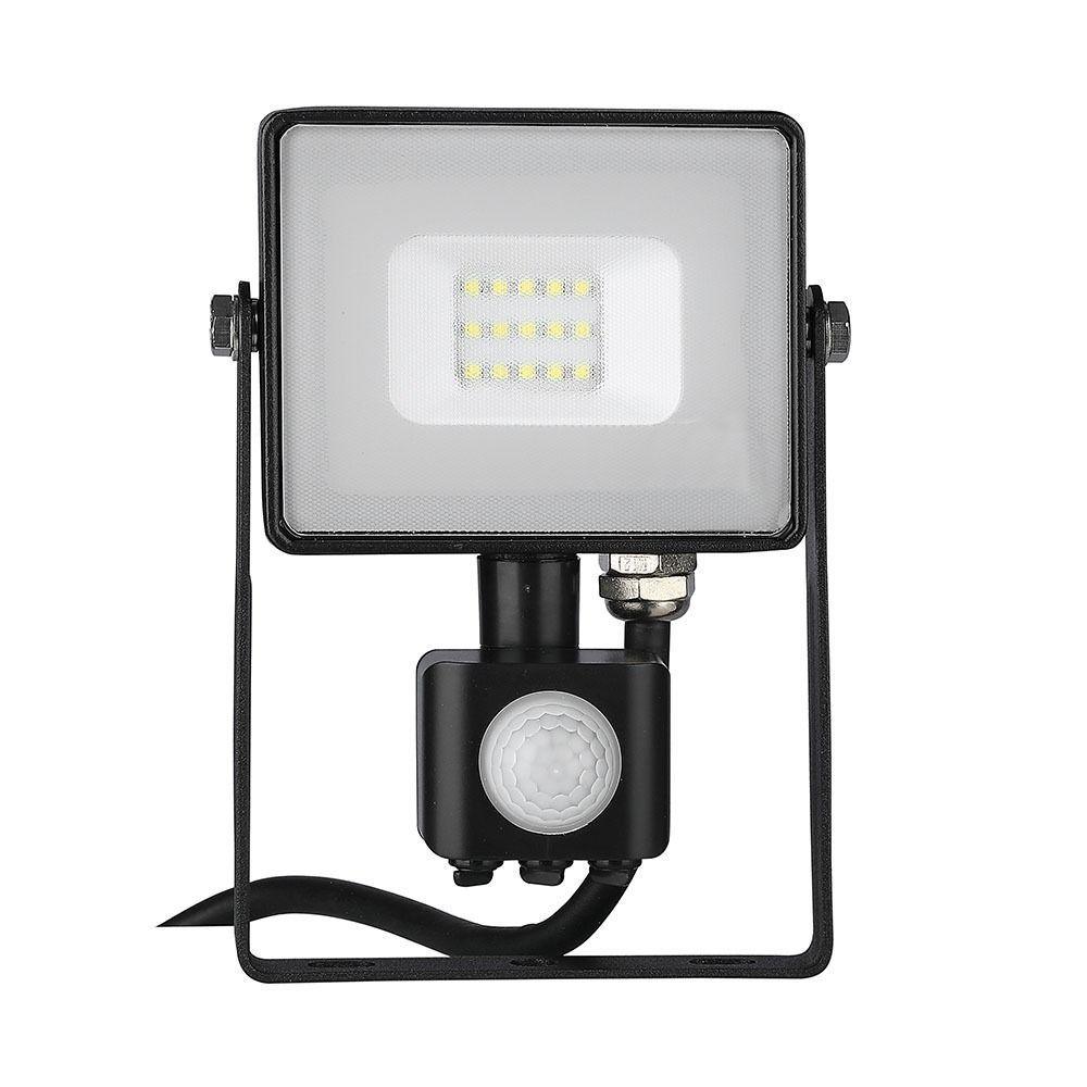 VT-10-S 10W SMD PIR SENSOR FLOODLIGHT SAMSUNG CHIP 3000K BLACK BODY