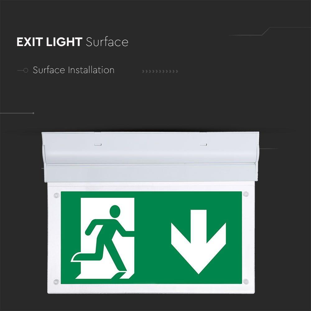 VT-519-S 2W WALL SURFACE EMERGENCY EXIT LIGHT WITH SAMSUNG LED 6000K