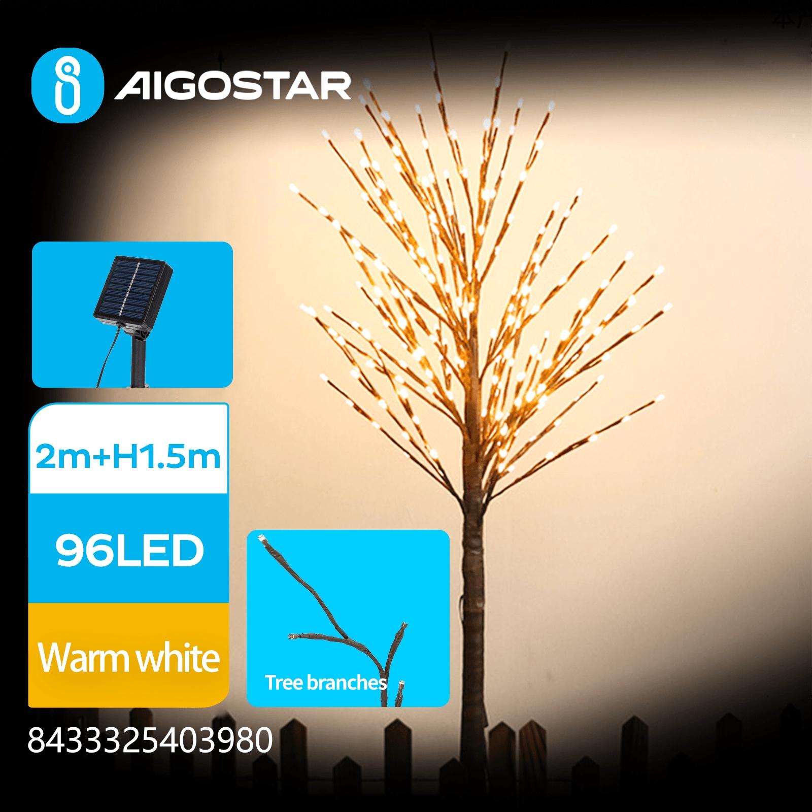 Solar simulation plant-tree-Branches+Firecrackers-dark green2700K-2M+1.5M-96LED-8blinkI-underground-P65