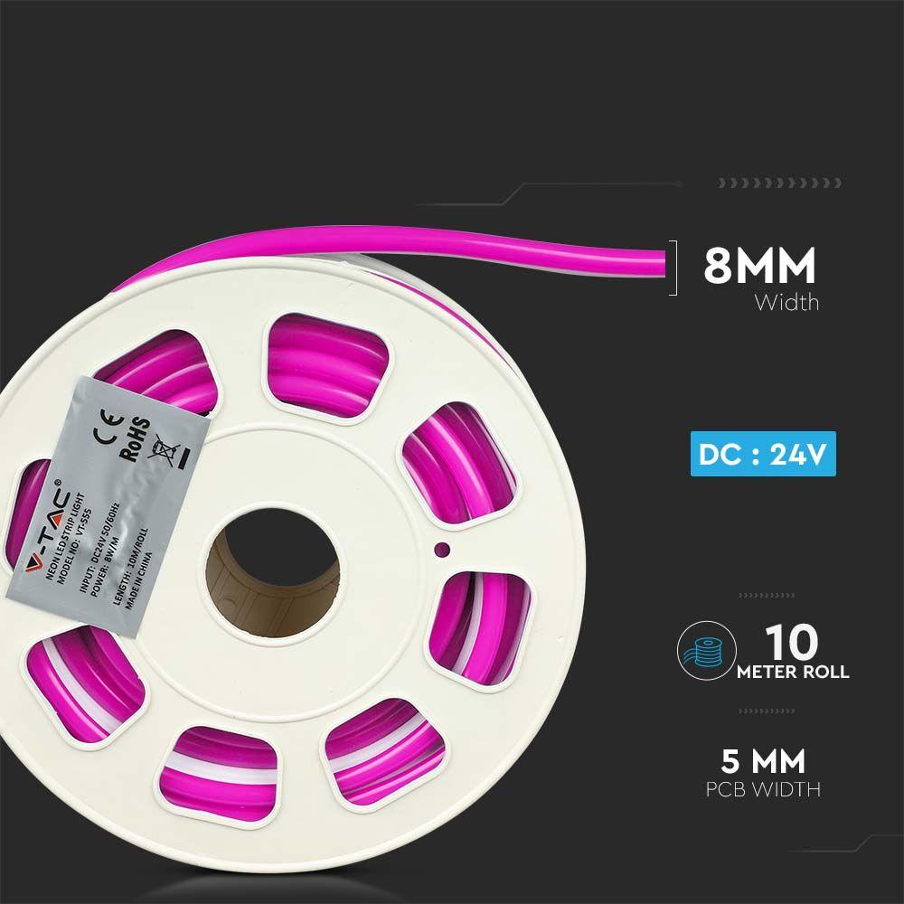 VT-555 8W/M NEON FLEX PINK 24V (10M/ROLL)(PRICE PER M)