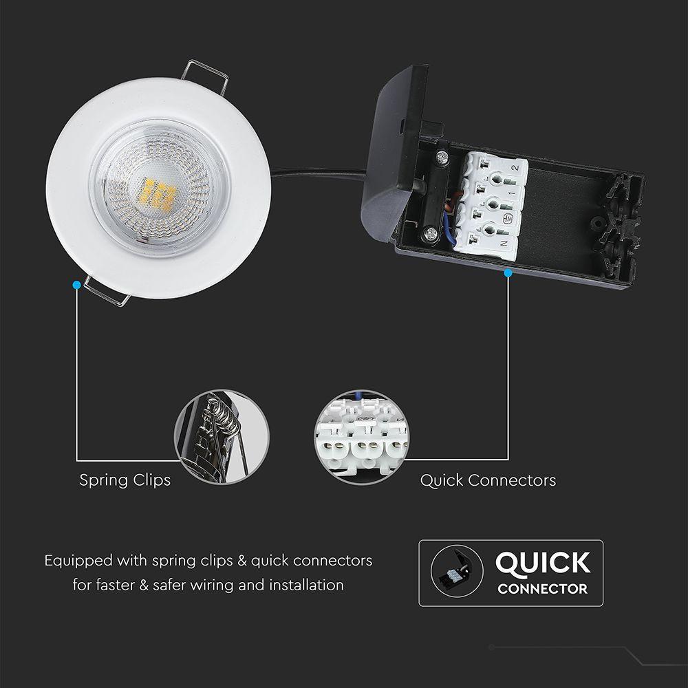 VT-885 5W SPOTLIGHT FIRERATED FITTING SAMSUNG CHIP 6400K WHITE