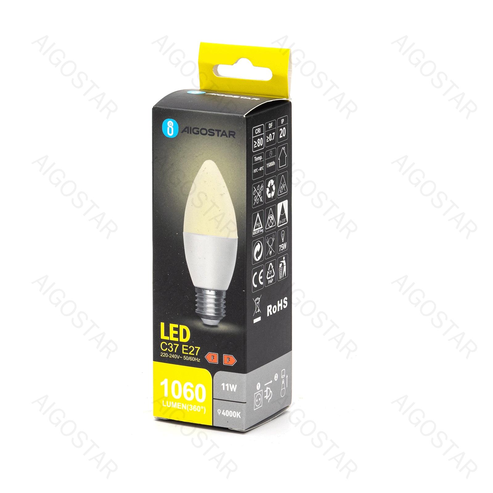 LED A5 C37 E27 11W 4000K/COLOR BOX