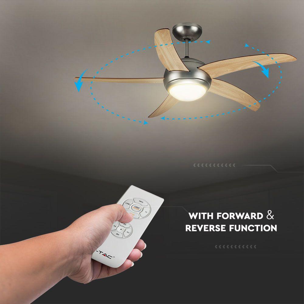 VT-6053-5 60W LED CEILING FAN WITH LIGHT KIT-RF CONTROL-5 BLADES-AC MOTOR