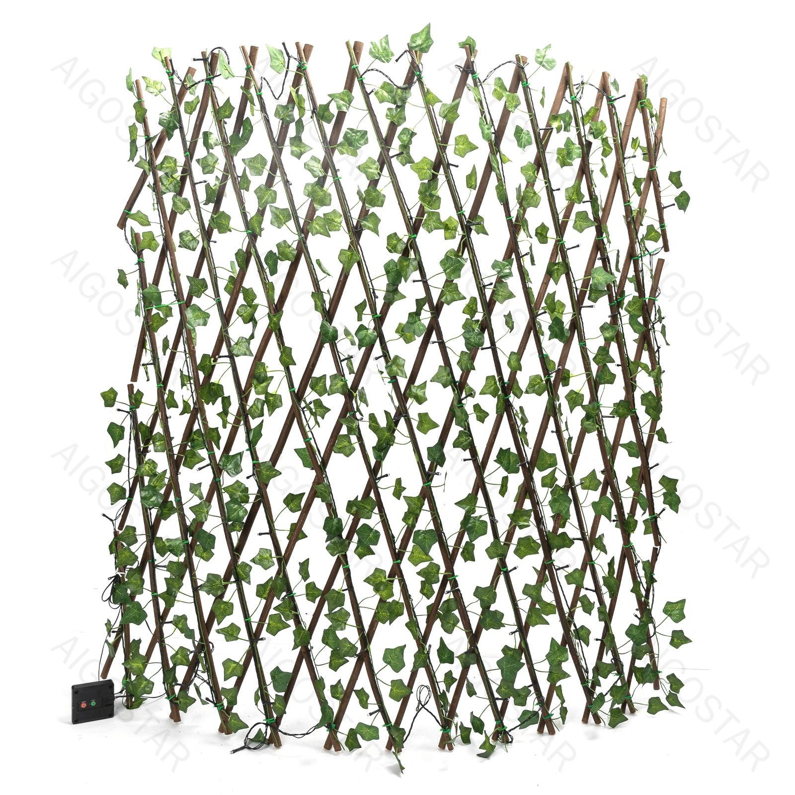 Solar simulation plant-Fence-creeper-dark green-2700K-2M+H1.2M-148LED-8blinkIP65