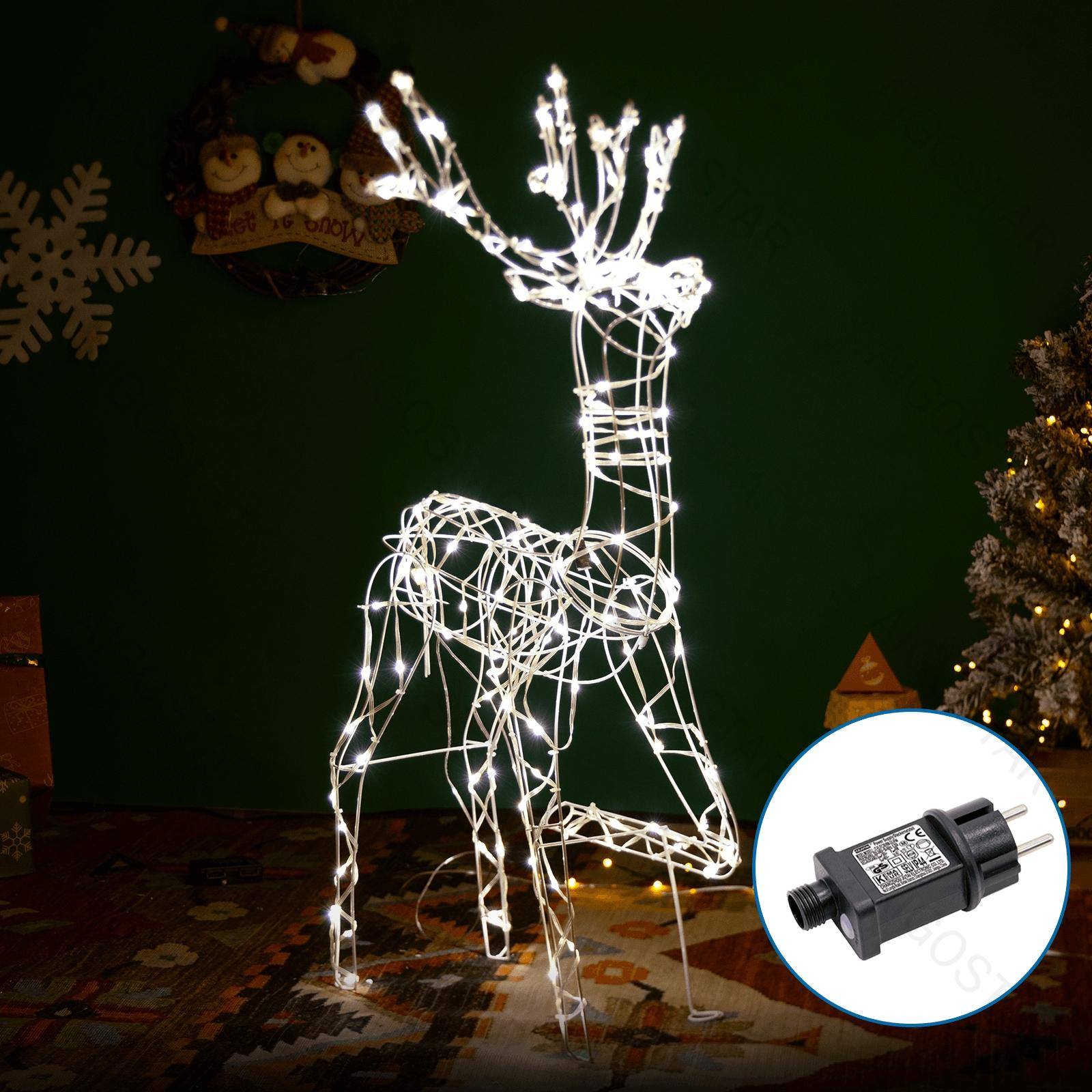 Low voltage Christmas reindeers light, warm white, 105cm