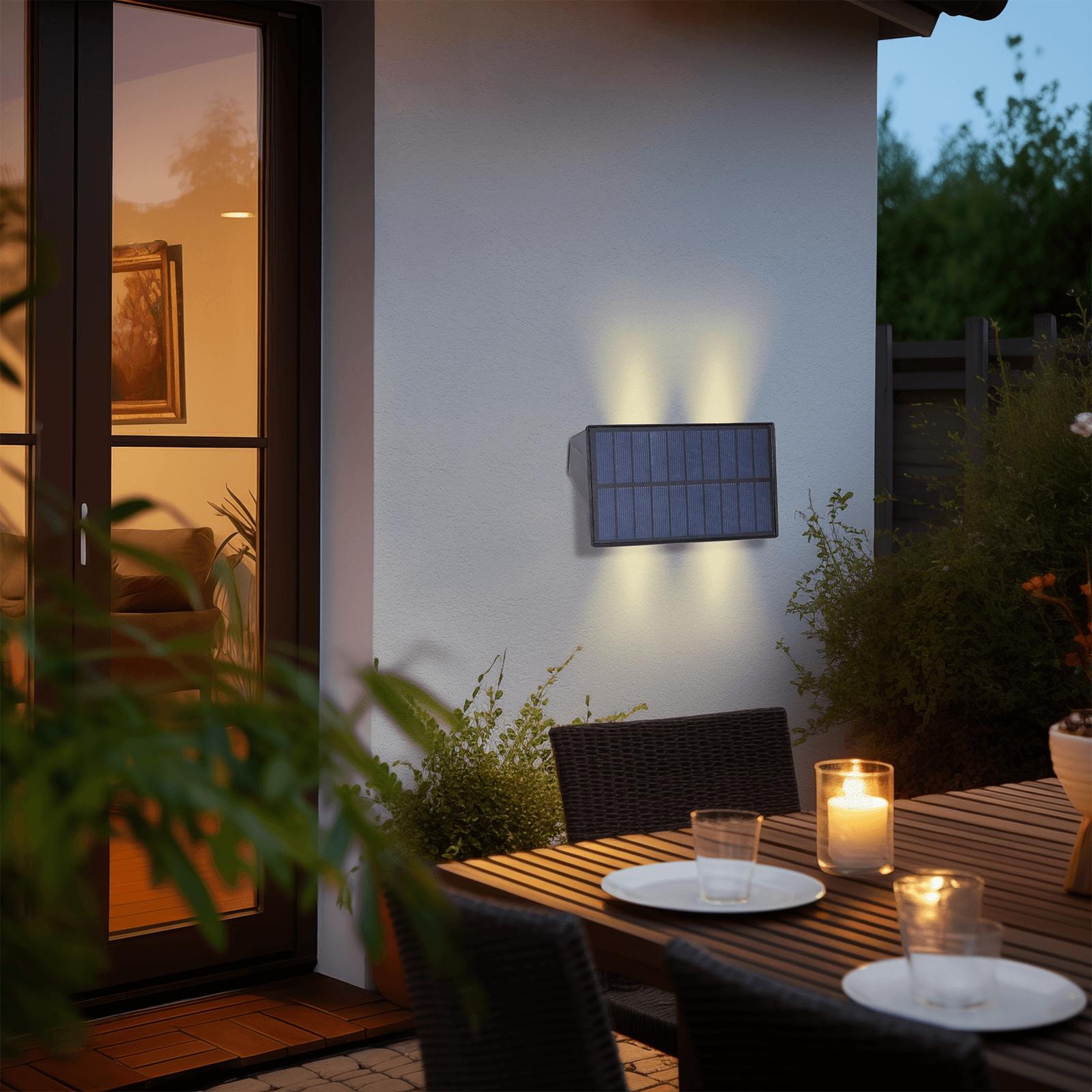 SOLAR WALL LIGHT/DOUBLE HEAD/UPPER AND LOWER GLOW/2700K