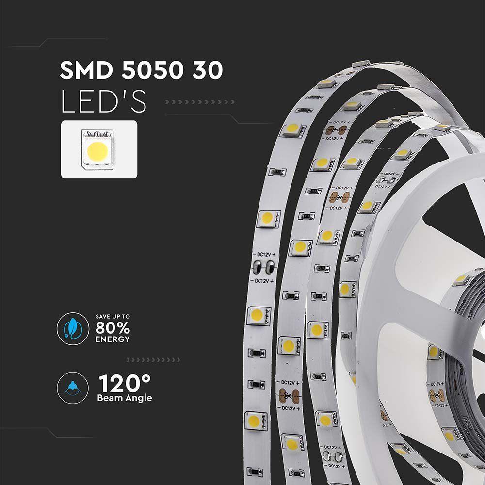 VT-5050 30 6W/M LED STRIP LIGHT 6400K IP20 (5M/ROLL)(PRICE PER M)