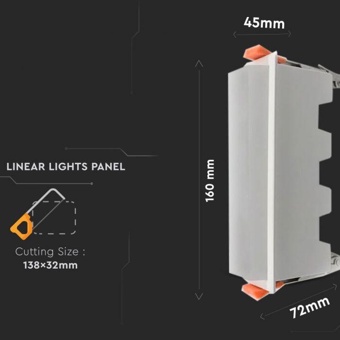 10W Panel LED Liniowy, Biały, Barwa:6400K, VTAC, SKU 6412