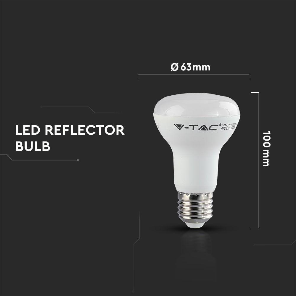 VT-263 8W R63 LED BULBS-SAMSUNG CHIP 4000K E27