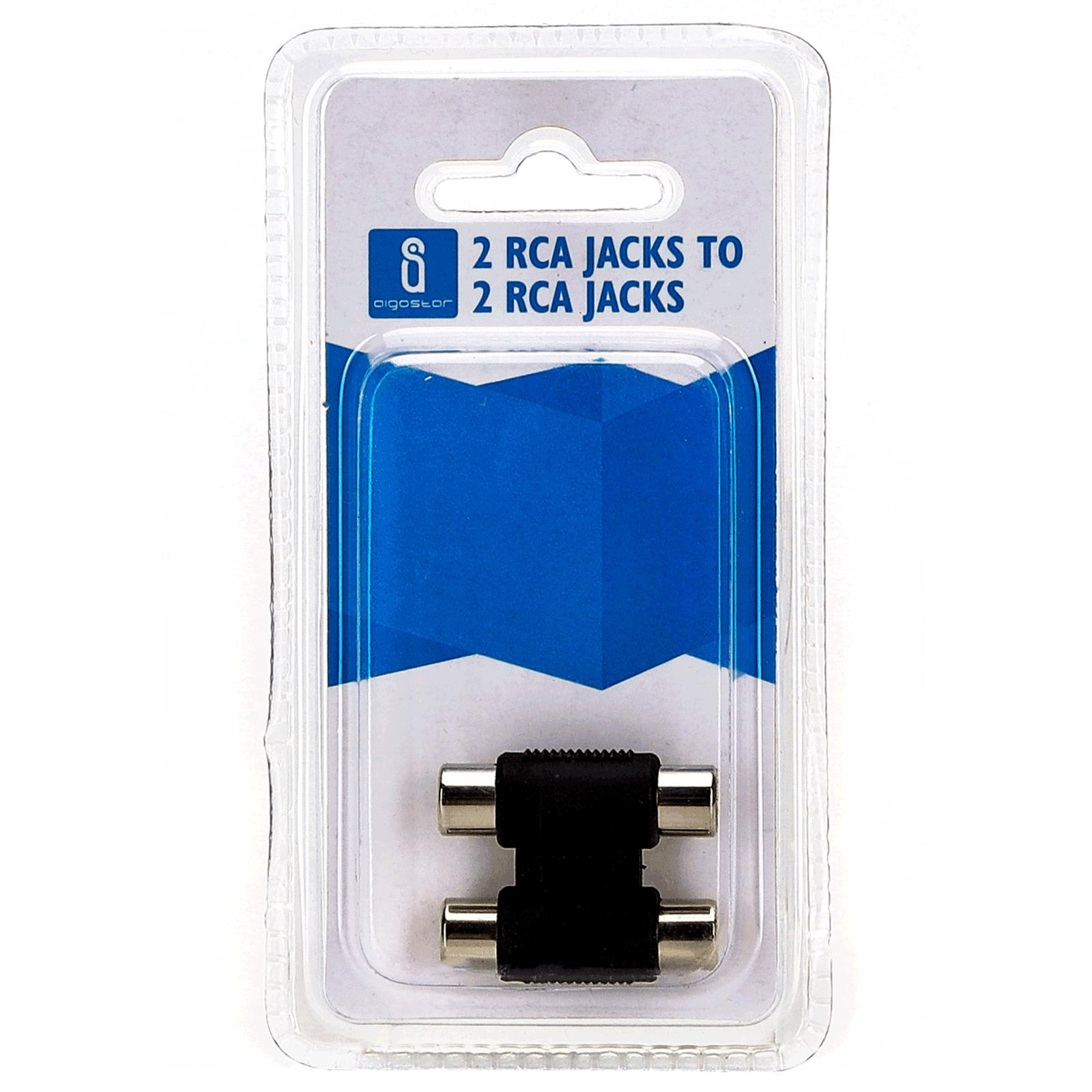 Audio/Video Connector 2 RCA Jacks to 2 RCA Jacks Black