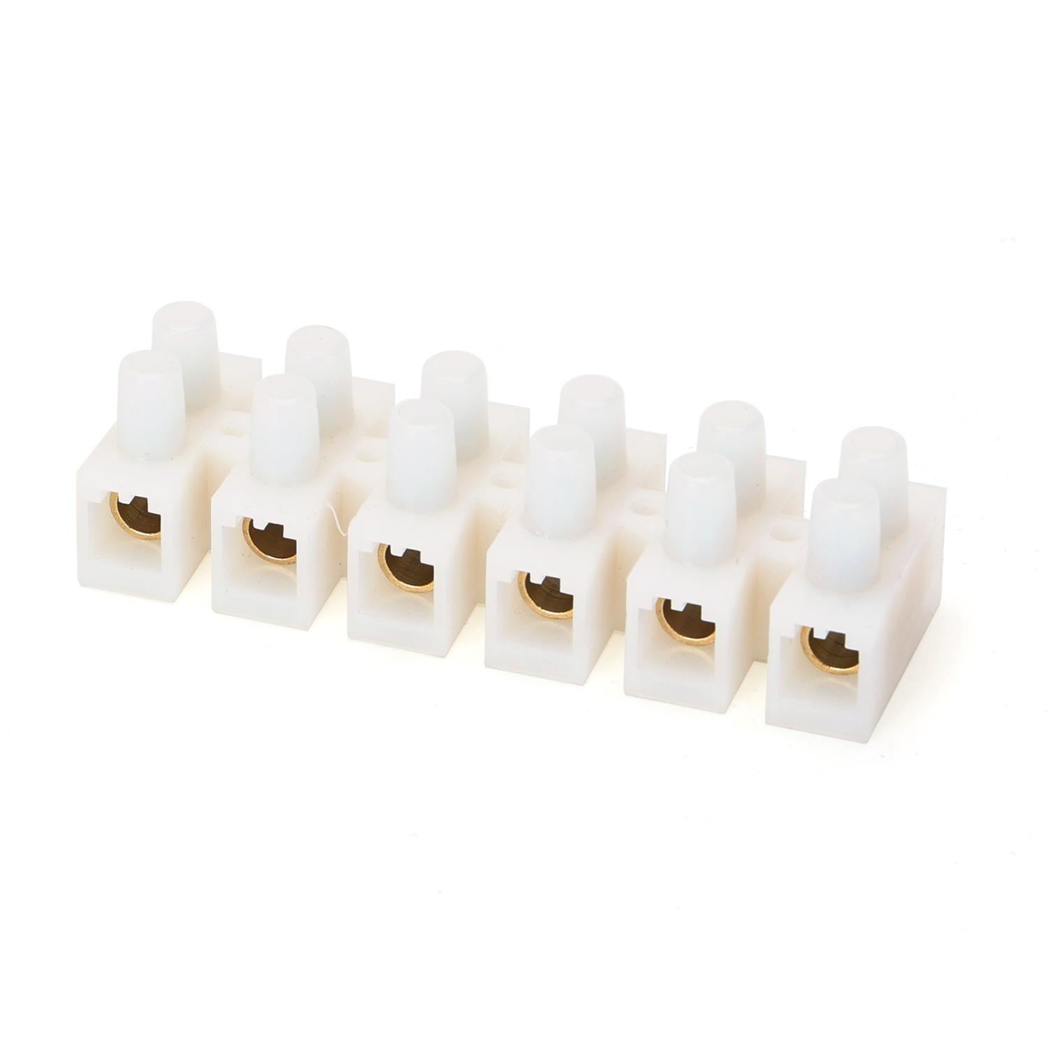 PA18 Terminal Blocks Six concave bottom type H White