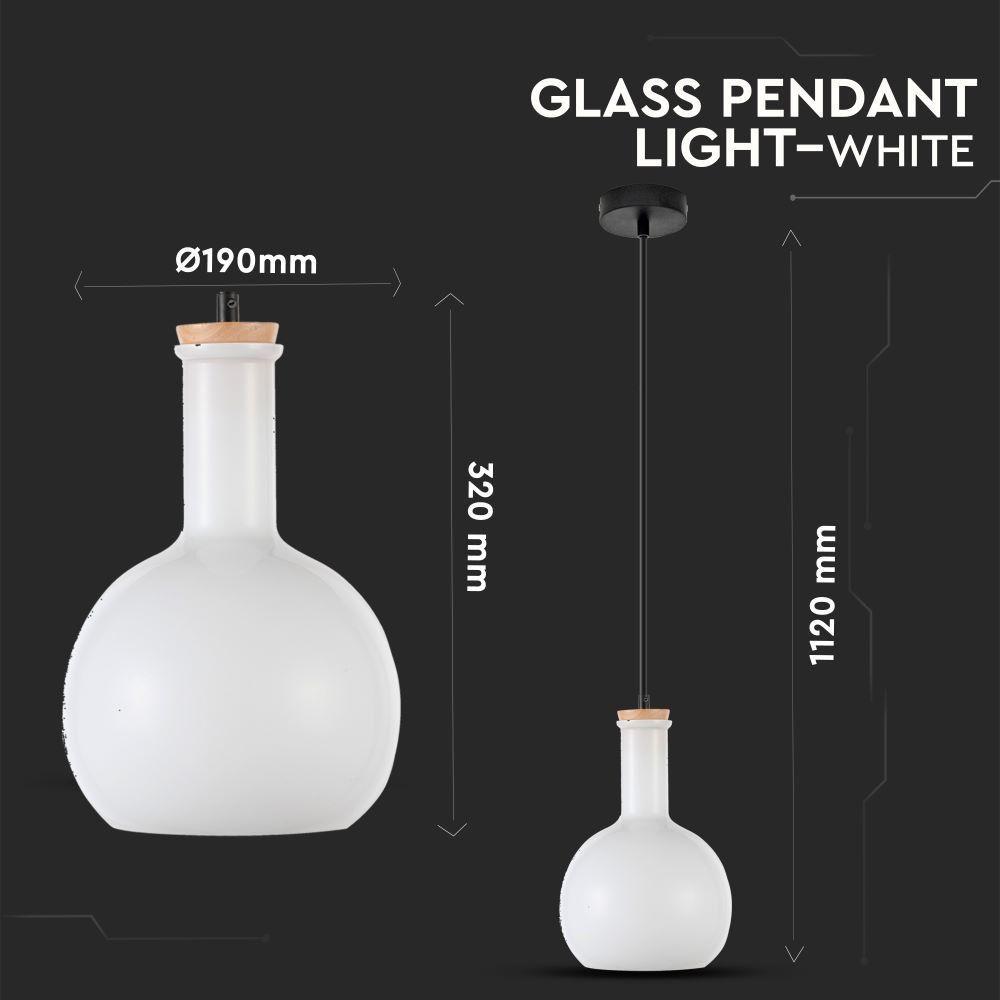 VT-7205 E27 GLASS PENDANT LIGHT-WHITE