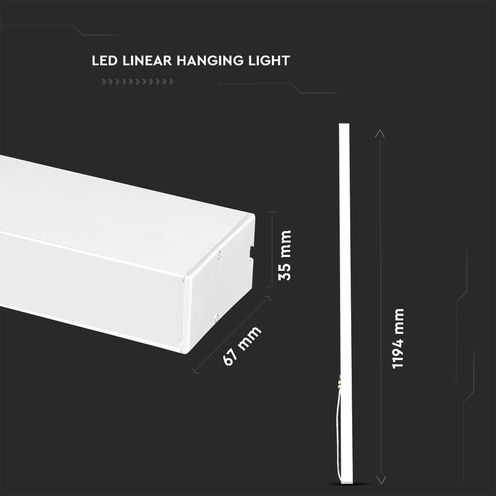 40W Lampa Liniowa LED, Chip SAMSUNG, Barwa:6400K, Obudowa: Biała, VTAC, SKU 21602