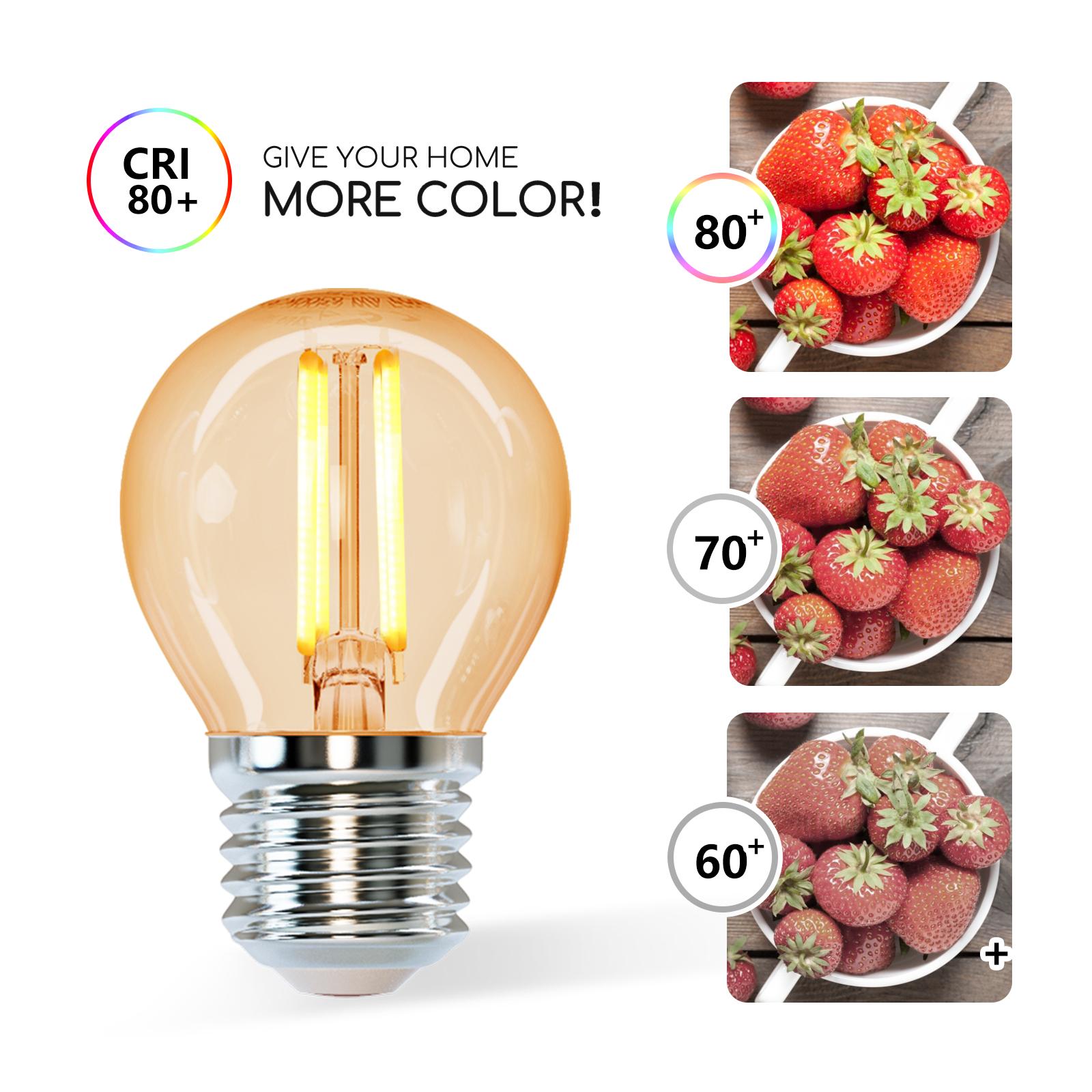 LED Filament Bulb (Amber) G45 E27 6W