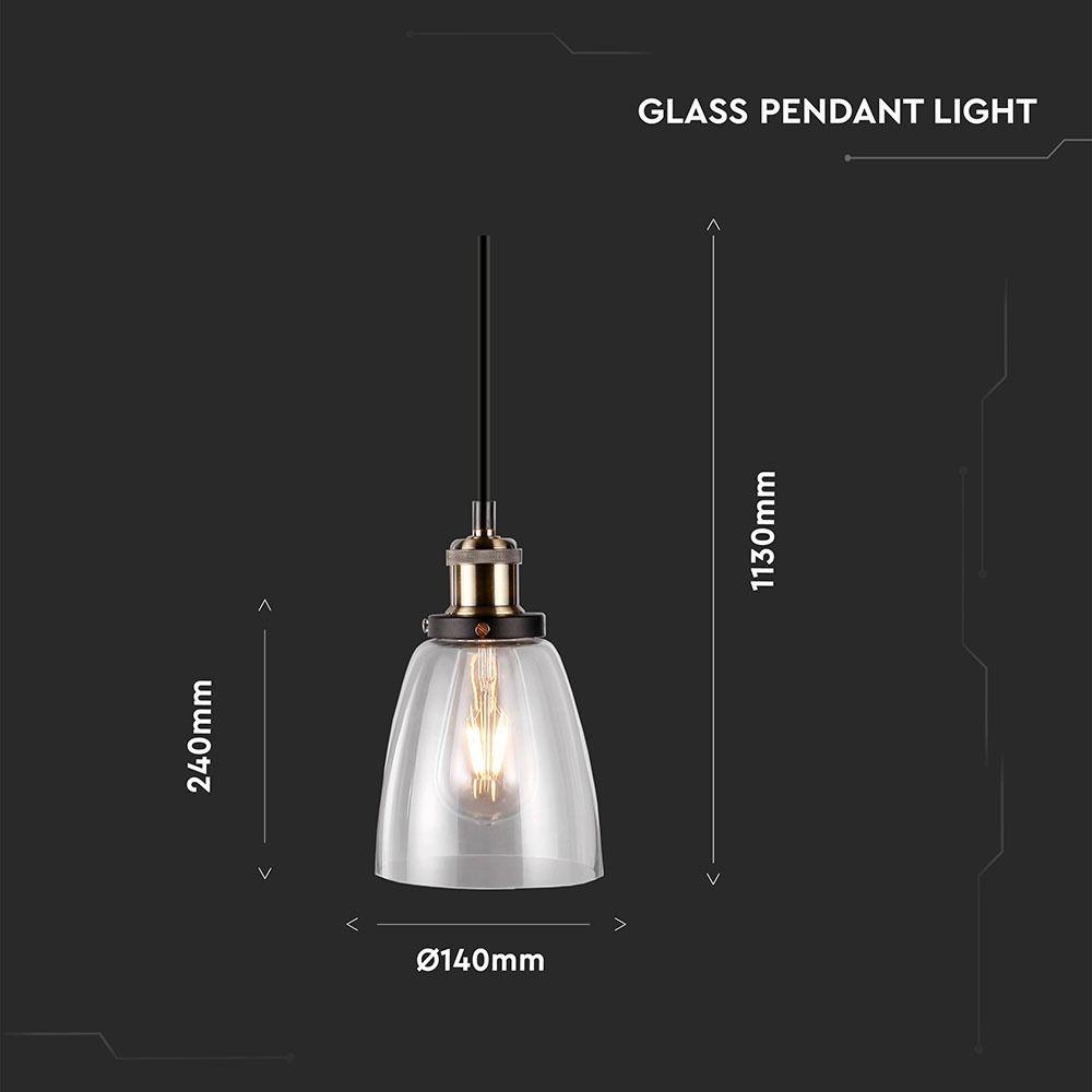 VT-7140 E27 GLASS PENDANT LIGHT-TRANSPARENT