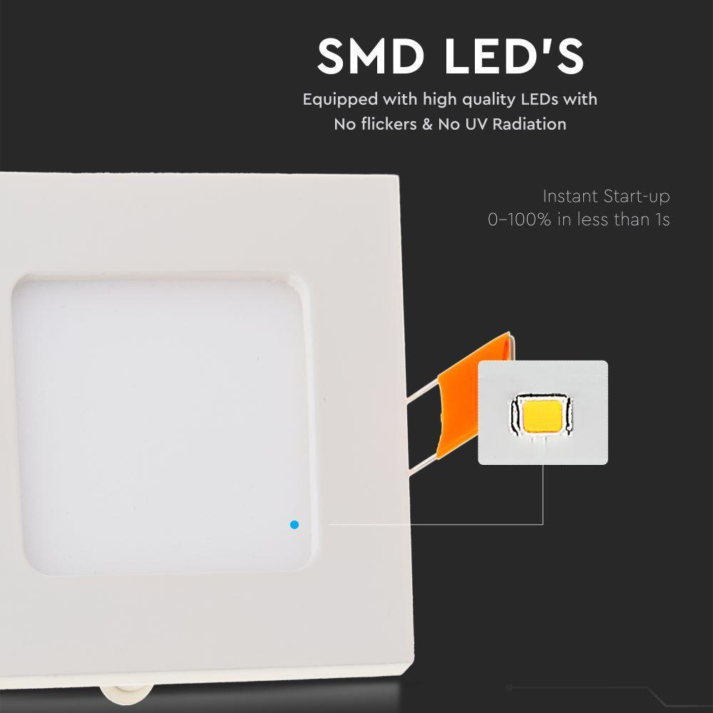 VT-607 6W LED PREMIUM PANEL 3000K SQUARE