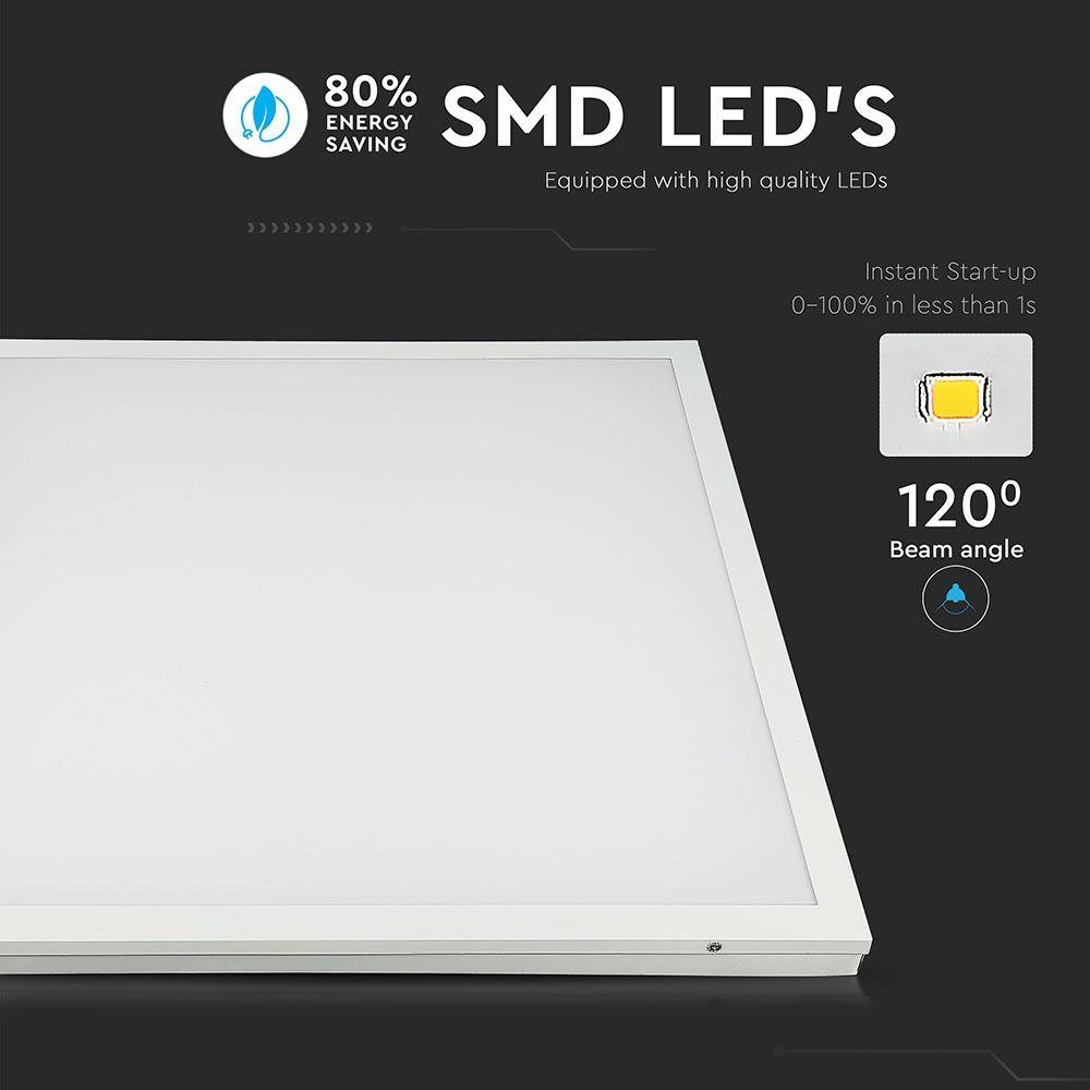 25W Panel LED 600x600mm, Zasilacz wbudowany, Barwa:6400K, Skuteczność 160lm/W, VTAC, SKU 6602