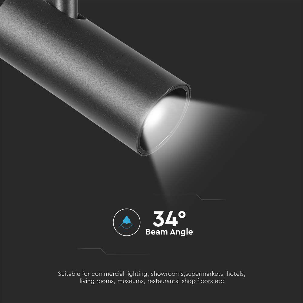 VT-4221 20W LED ULTRA THIN MAGNETIC TRACK LIGHT 4000K BLACK BODY