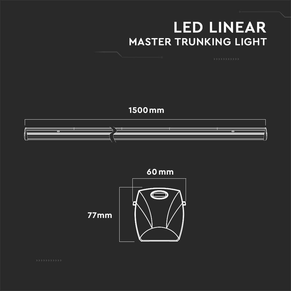 VT-4551D 50W LED LINEAR MASTER TRUNKING 4000K 120'D LENS (160LM/W)-DIMMABLE