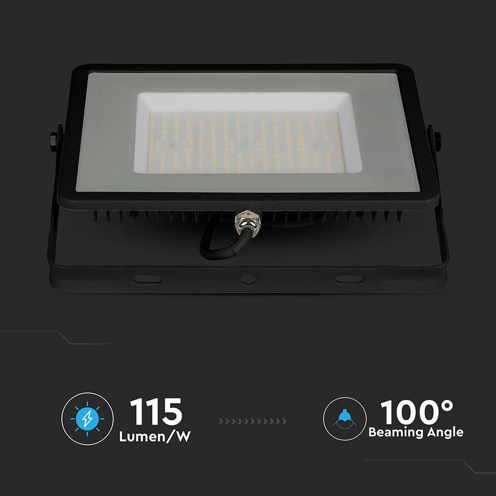 100W Naświetlacz LED SMD, Chip SAMSUNG, Barwa:6500K, Obudowa: Czarna , Wydajność: 115lm/w, VTAC, SKU 21767