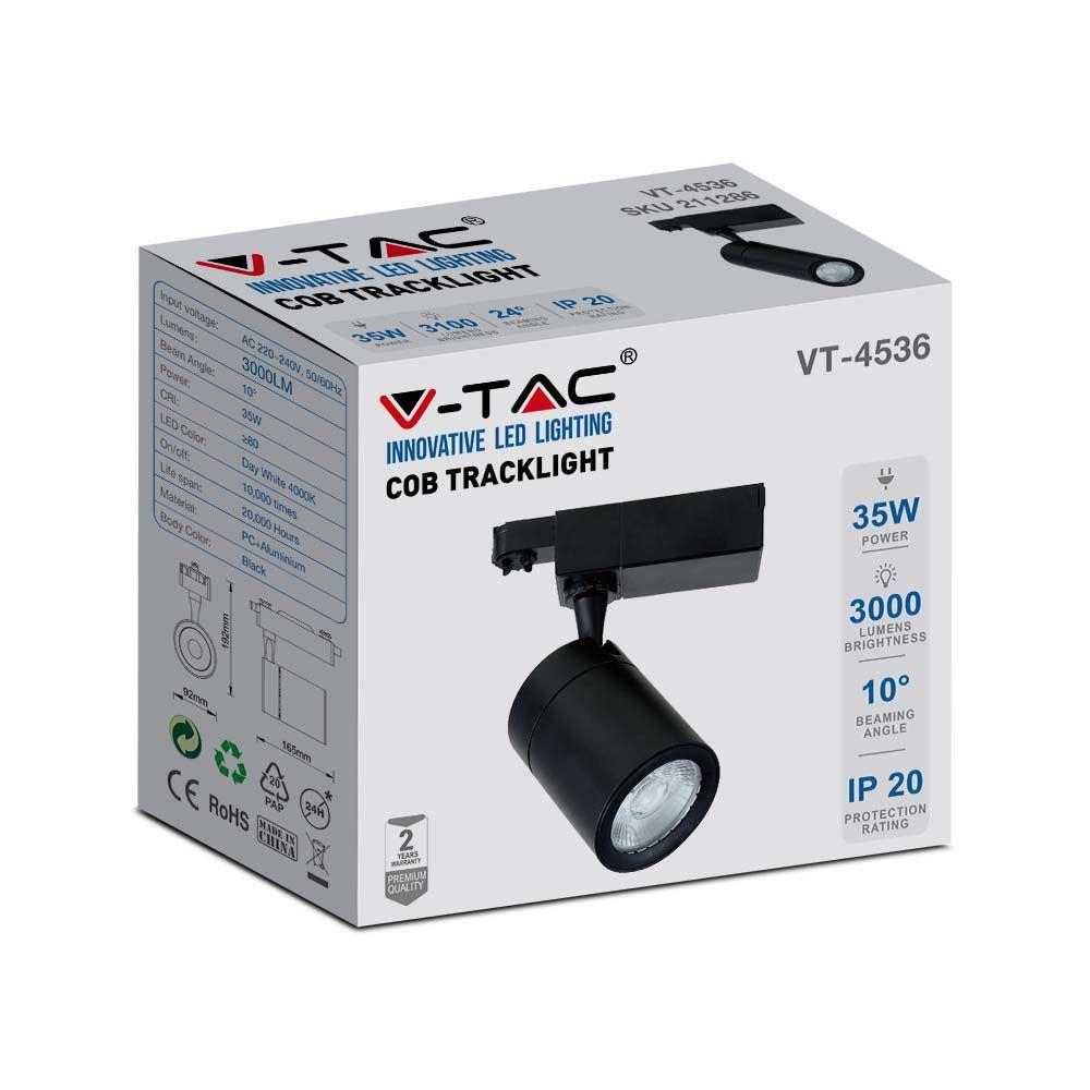 VT-4536 35W LED TRACKLIGHT 4000K BLACK BODY