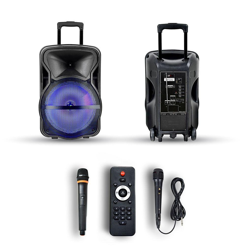 VT-6315 50W RECHARGEABLE TROLLEY SPEAKER WITH MICROPHONES-RF CONTROL-RGB