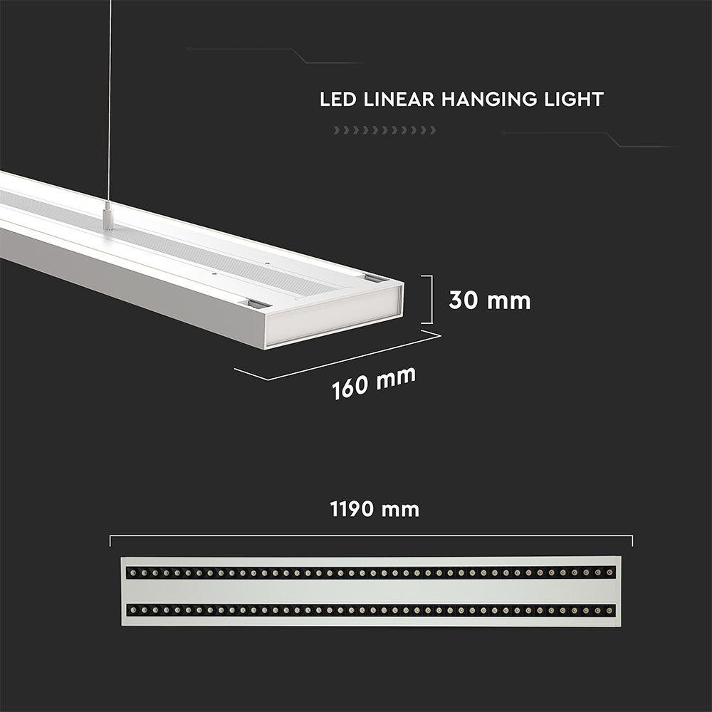 60W Lampa Biurowa, Możliwość łączenia, Chip SAMSUNG, Barwa:4000K, 5 Lat gwarancji, Obudowa: Biały, VTAC, SKU 608