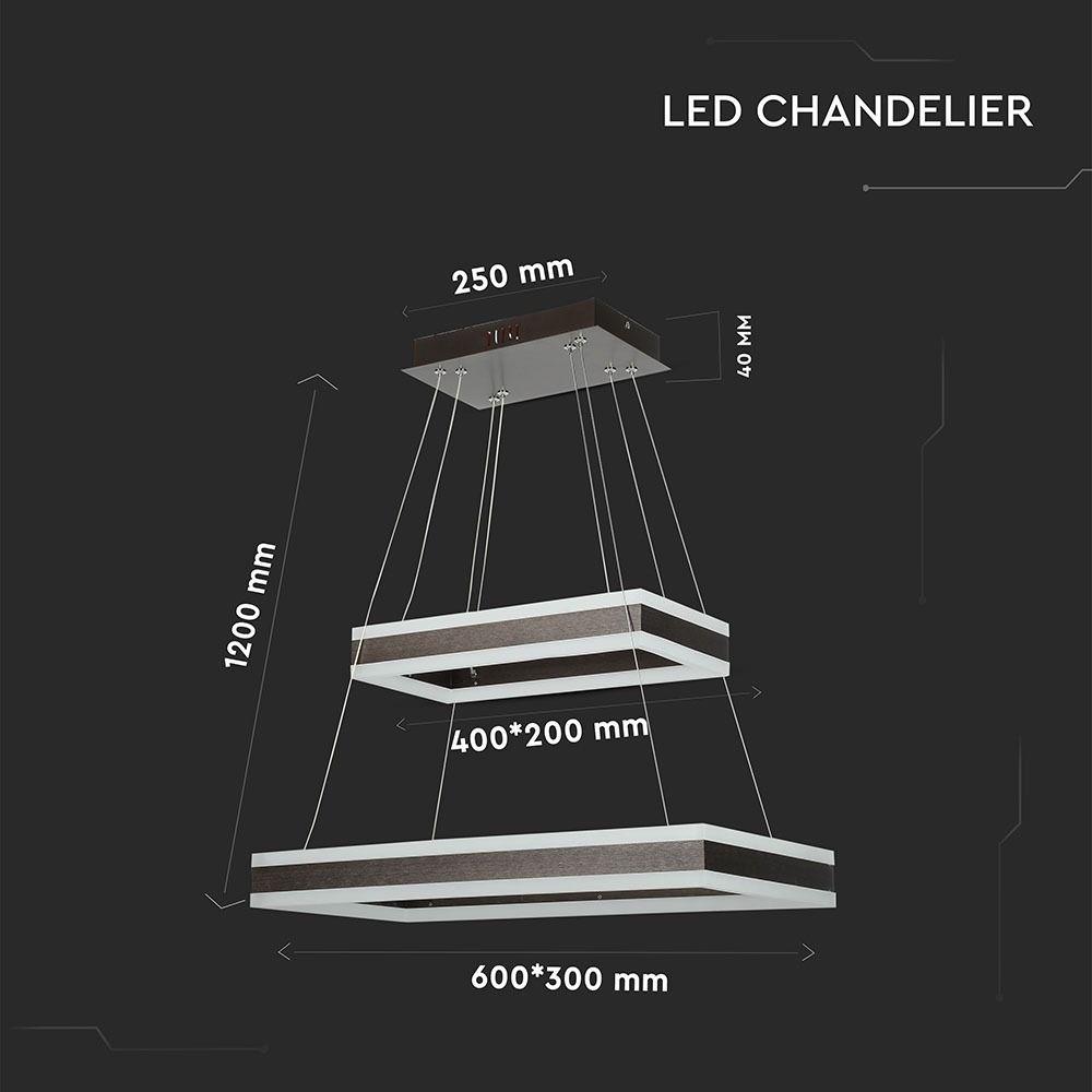 VT-101-2D 115W SOFT LIGHT CHANDELIER 3000K,DIMMABLE-COFFEE COLOR