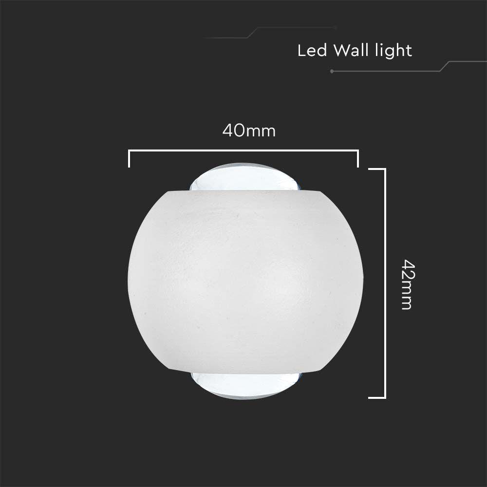 2W Oprawa COB Downlight LED, Barwa: 3000K, Obudowa: Biała , VTAC, SKU 10585